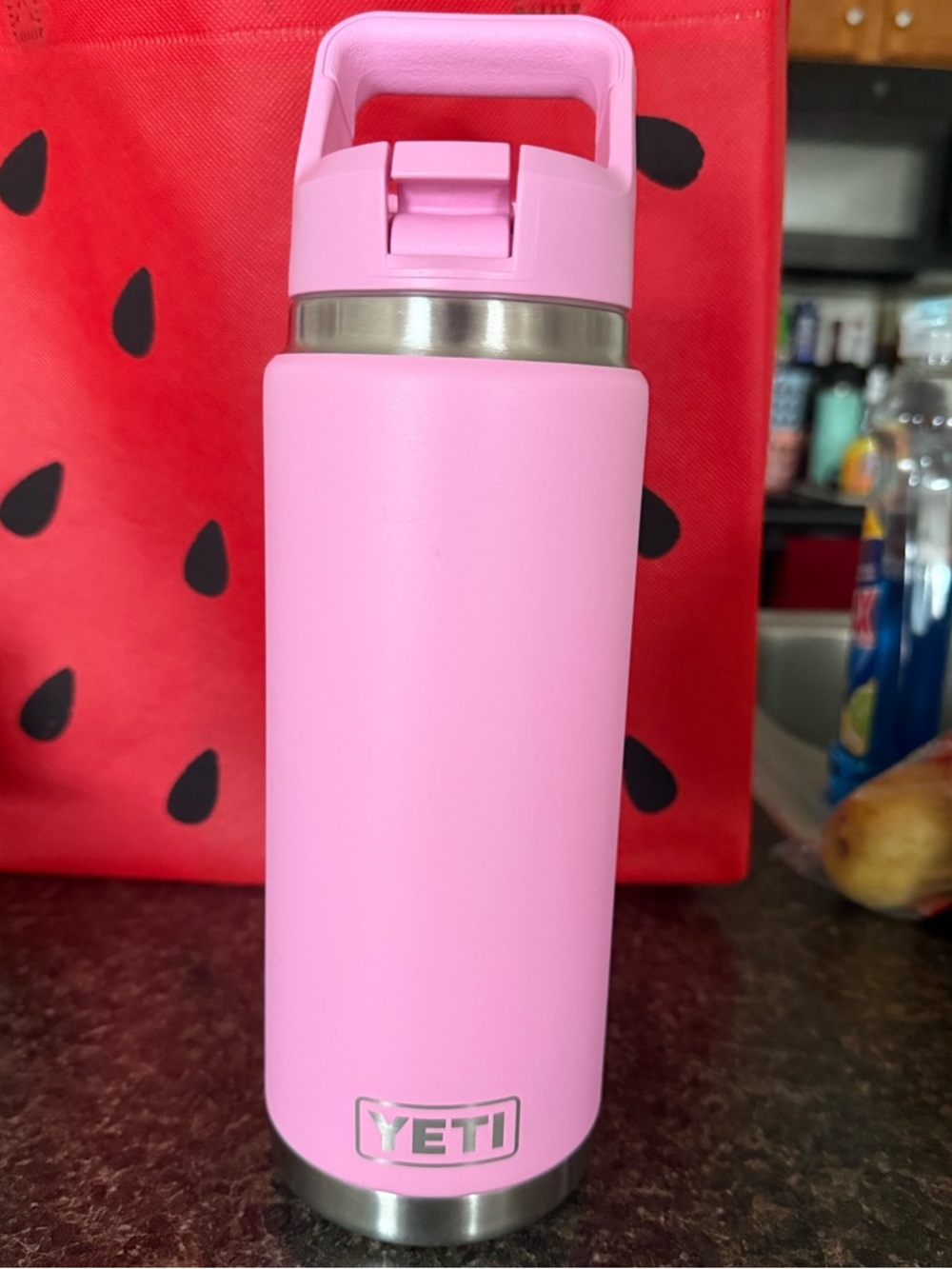 Yeti Pink Insulated Rambler with Flip Lid
